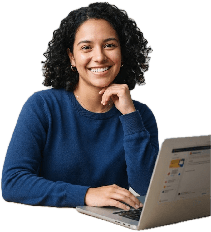 Persona profesional aprendiendo en su laptop